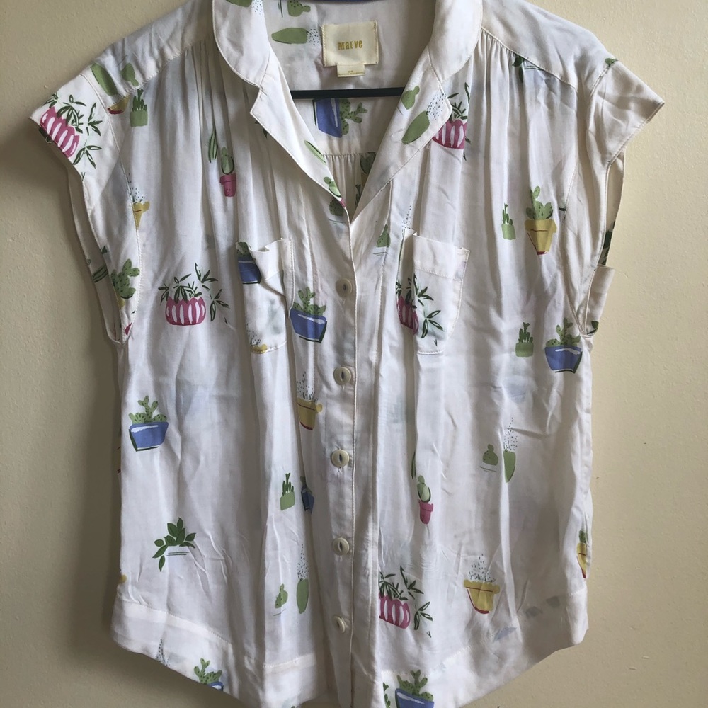 plant button up blouse
